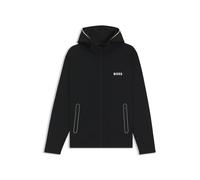 BOSS Sudadera con capucha y cremallera en tejido de gabardina elástica activa con tecnología de termorregulación - StyleSicon TOC, 50542948 Negro M