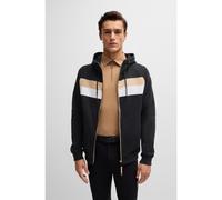 BOSS Sudadera con capucha y cremallera para equitación en algodón elástico italiano - StyleRIVER ZIP HOODIE, B5M1201 Negro S