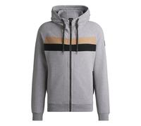 BOSS Sudadera con capucha y cremallera para equitación en algodón elástico italiano - StyleRIVER ZIP HOODIE SKY CAPTAIN, B6M1201 Plata XXL