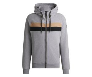 BOSS Sudadera con capucha y cremallera para equitación en algodón elástico italiano - StyleRIVER ZIP HOODIE SKY CAPTAIN, B6M1201 Plata XXL