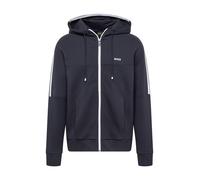BOSS Sudadera con cremallera 'Saggynos' azul noche / blanco XL azul noche / blanco