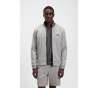 BOSS Sudadera de algodón con cierre de cremallera y ribetes de rayas - StyleFZ Zone, 50543081 Gris XL