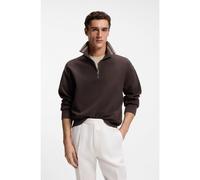 BOSS Sudadera de algodón con cremallera corta - StyleC-Seidler 47, 50558882 Marrón oscuro L