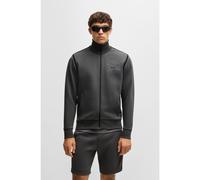 BOSS Sudadera de algodón con cremallera y logo de diseño - StyleSkaz Tape, 50530036 Gris oscuro M