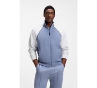 BOSS Sudadera de algodón con ribetes en contraste - StyleSW_Join Skaz, 50553566 Blanco / Azul XXXL