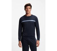 BOSS Sudadera de algodón de ropa de salón con detalles de la marca en el pecho - StyleAuthentic Sweatshirt, 50554791 Azul oscuro XL