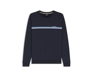 BOSS Sudadera de algodón de ropa de salón con detalles de la marca en el pecho - StyleAuthentic Sweatshirt, 50554791 Azul oscuro XXL