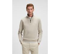BOSS Sudadera de felpa de algodón con cuello con cremallera y parche de logo - StyleZetrust, 50468926 Beige claro M