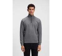 BOSS Sudadera de felpa de algodón con cuello con cremallera y parche de logo - StyleZetrust, 50468926 Gris XXL