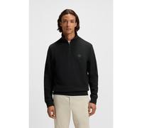 BOSS Sudadera de felpa de algodón con cuello con cremallera y parche de logo - StyleZetrust, 50468926 Negro XXL