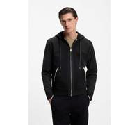 BOSS Sudadera de felpa de rizo de algodón con capucha y cremallera con ribetes de rayas de la marca - StyleC-Spence 10, 50555115 Negro XXL