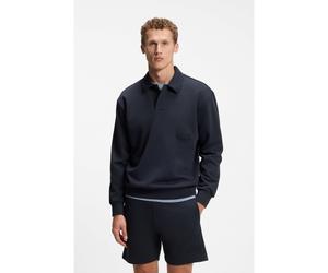 BOSS Sudadera estilo polo relaxed fit en felpa de rizo - StyleSW_Placket Polo, 50564114 Azul oscuro XXL