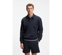 BOSS Sudadera estilo polo relaxed fit en felpa de rizo - StyleSW_Placket Polo, 50564114 Azul oscuro XXXL