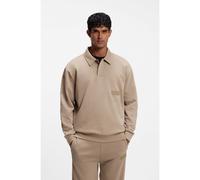 BOSS Sudadera estilo polo relaxed fit en felpa de rizo - StyleSW_Placket Polo, 50564114 Marrón claro XL