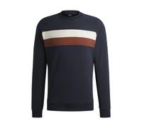 BOSS Sudadera para equitación de algodón elástico con rayas anchas - StyleLEWIN SWEATER SKY CAPTAIN, B6M1202 Azul oscuro XXL