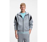 BOSS Sudadera regular fit en piqué con cremallera - StyleSW_Union Saggy, 50563287 Gris 6XL