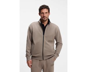 BOSS Sudadera relaxed fit en felpa de rizo de gran calidad - StyleSW_Collar Full Zip, 50564104 Marrón claro XXXL