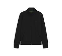 BOSS Sudadera de algodón elástico con cremallera y logo estampado - StyleSkaz, 50506152 Negro S