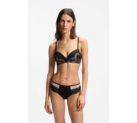 BOSS Sujetador con relleno de encaje y malla - StyleSOFT PUSH UP_AURORA, 50566452 Negro S