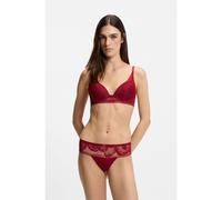 BOSS Sujetador plunge de microfibra con encaje de peonía - StyleHALF PAD_PEONY LACE, 50545332 Rojo oscuro 80C