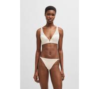 BOSS Sujetador triangular de encaje con monograma y detalle metálico de la marca - StyleTRIANGLE B LACE, 50520390 Blanco 90B