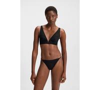 BOSS Sujetador triangular de encaje con monograma y detalle metálico de la marca - StyleTRIANGLE B LACE, 50520390 Negro 90D