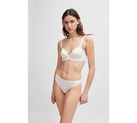 BOSS Sujetador triangular de punto elástico con logos en los tirantes - StyleTRIANGLE PADDED CI, 50502739 Blanco M