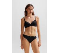 BOSS Sujetador triangular de punto elástico con logos en los tirantes - StyleTRIANGLE PADDED CI, 50502739 Blanco / Negro M