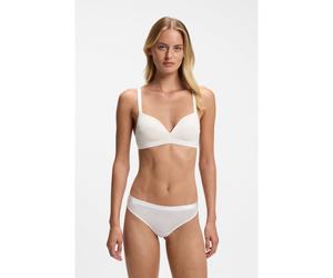 BOSS Sujetador triangular de punto elástico con logos en los tirantes - StyleTRIANGLE PADDED CI, 50502739 Natural L