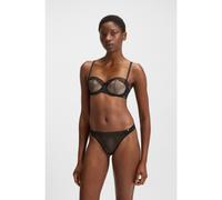 BOSS Tanga con detalle de ojales y monograma Double B - StyleTHONG EYELET, 50540420 Negro XS
