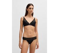 BOSS Tanga con ribete de encaje y detalle de logo - StyleTHONG WAVE LACE, 50535129 Negro M