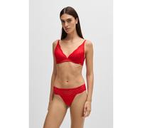 BOSS Tanga con ribete de encaje y detalle de logo - StyleTHONG WAVE LACE, 50535129 Rojo XL