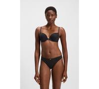 BOSS Tanga de microfibra con apliques de encaje - StyleTHONG_B.PURE, 50545055 Negro XL