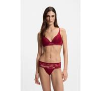 BOSS Tanga de microfibra con encaje de peonía - StyleTHONG_ PEONY LACE, 50545044 Rojo oscuro L