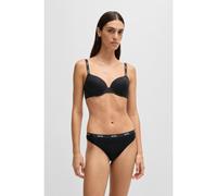 BOSS Tanga de tiro bajo en punto elástico con cinturilla logotipada - StyleTHONG CI, 50502752 Negro S