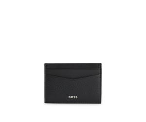 BOSS Tarjetero de piel granulada con clip para billetes y detalles de la marca - StyleNew Crosstown_M_Clip, 50529503 Negro pcs.