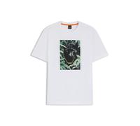 BOSS Camiseta de punto de algodón con motivo animal - StyleTe_Animali, 50546362 Blanco XXXL