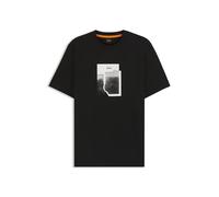 BOSS Camiseta de punto de algodón con ilustración estampada - StyleTe_brokenice, 50554640 Negro L