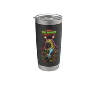 Boss The Invader Juego Arcade Retro Monster Design Vaso térmico de acero inoxidable de doble pared