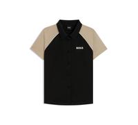 BOSS Top activo con botones y monograma en tejido jacquard - StyleEllici2, 50544191 Negro / Beige L