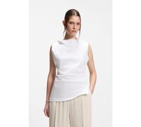 BOSS Top asimétrico de algodón mercerizado con cuello en cascada - StyleEmiaka, 50558899 Blanco XS
