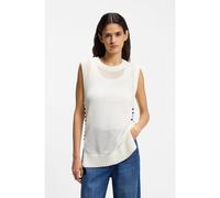 BOSS Top de algodón con estructura de malla - StyleC_Favignon, 50559809 Blanco S