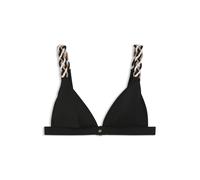 BOSS Top de bikini con tirantes trenzados con raya de la marca - StyleTRIANGLE_BOSS BRAID, 50561291 Negro M