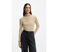 BOSS Top de cuello alto en punto suave - StyleElavu, 50550639 Beige L