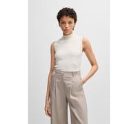 BOSS Top de cuello inglés en punto de seda y algodón con estructura - StyleFilenda, 50521140 Blanco XL