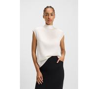 BOSS Top de cuello inglés en seda elástica - StyleBidriz, 50554459 Blanco 36