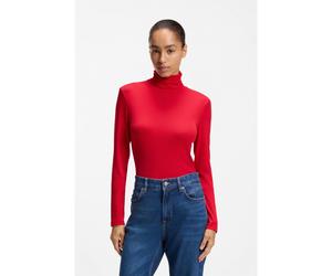 BOSS Top de cuello vuelto en punto elástico - StyleC_Eliana, 50548098 Rojo S