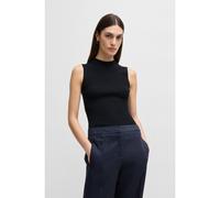 BOSS Top de punto de canalé con cuello caja - StyleFeskies, 50473237 Azul oscuro XL
