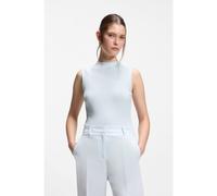 BOSS Top de punto de canalé con cuello caja - StyleFeskies, 50473237 Celeste S