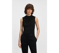 BOSS Top de punto de canalé con cuello caja - StyleFeskies, 50473237 Negro XL